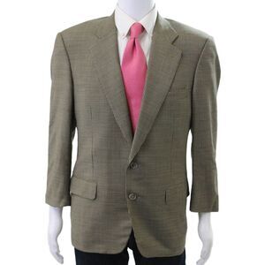 Ermenegildo Zegna Mens Blue Wool Check Blazer Size 48